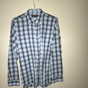 Michael Kors Mens XL Dress Shirt Shades Of Blue